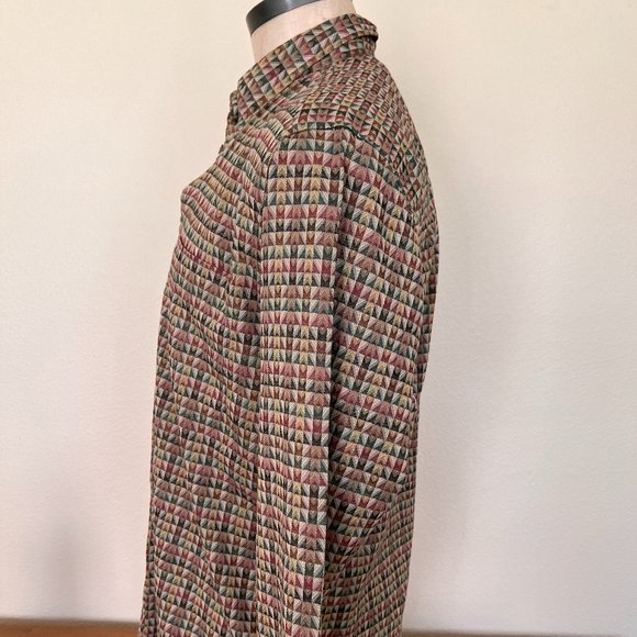 Retro Jhanes Barnes - Abstract Print Long Sleeve Shirt - Size Medium - Picture 5 of 8